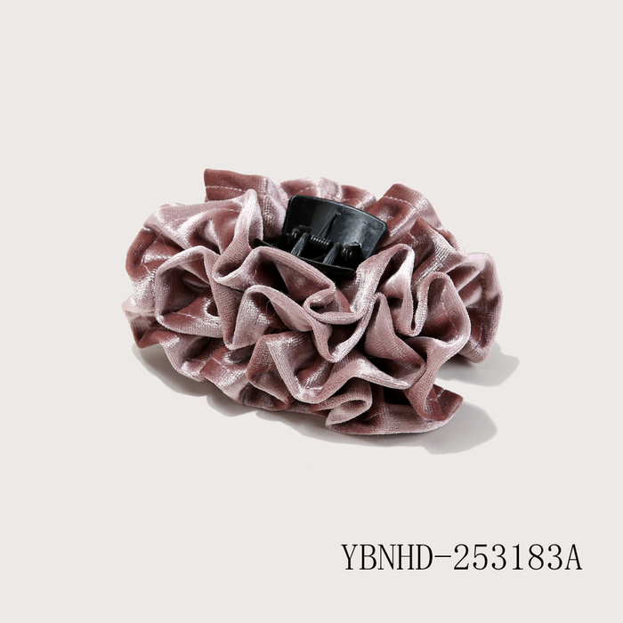 Ruffled Velvet Hair Claw Set