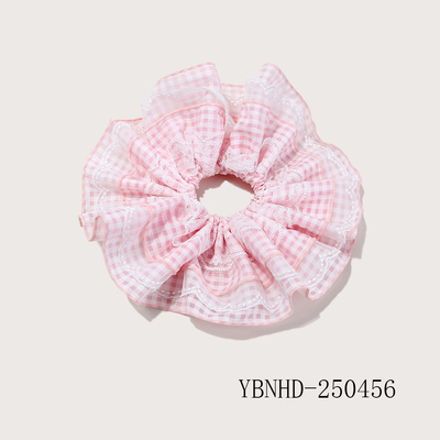 Pink Plaid Hair Tie