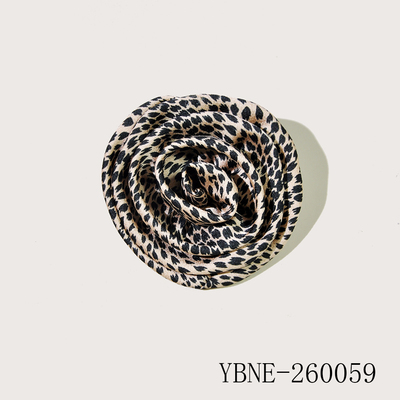Leopard Print Rose Brooch