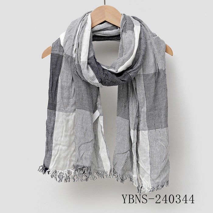 Grey Plaid Scarf