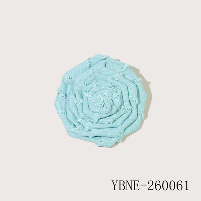 Canvas Rose Brooch with Frayed Edges