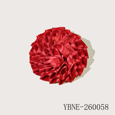 Red Satin Flower Brooch