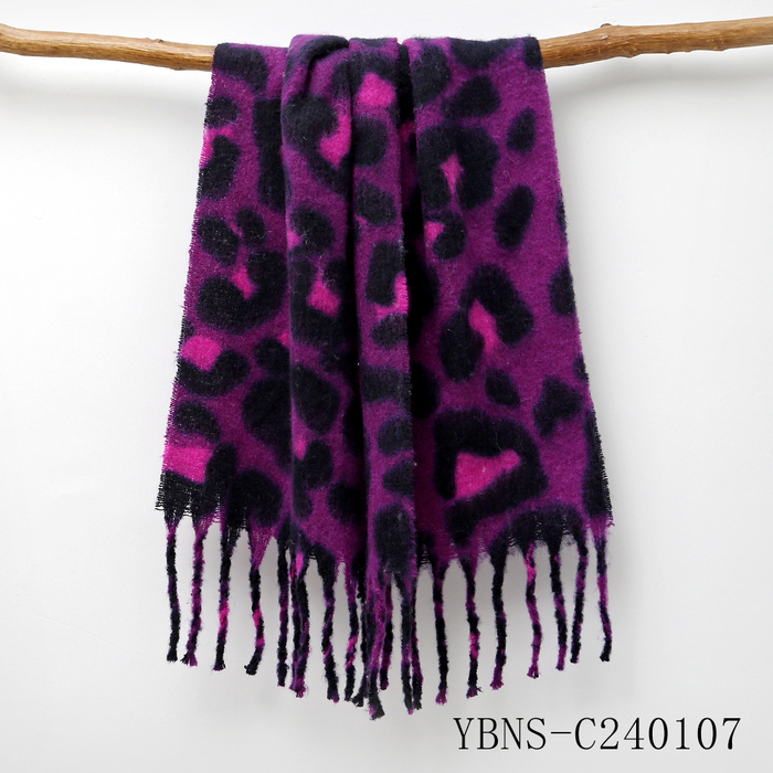Purple Leopard Scarf