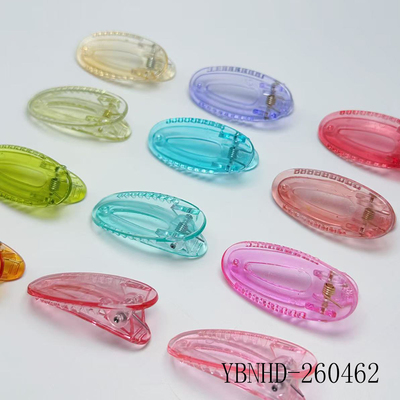 Clear Oval Snap Hair Clips in Pastel Tones