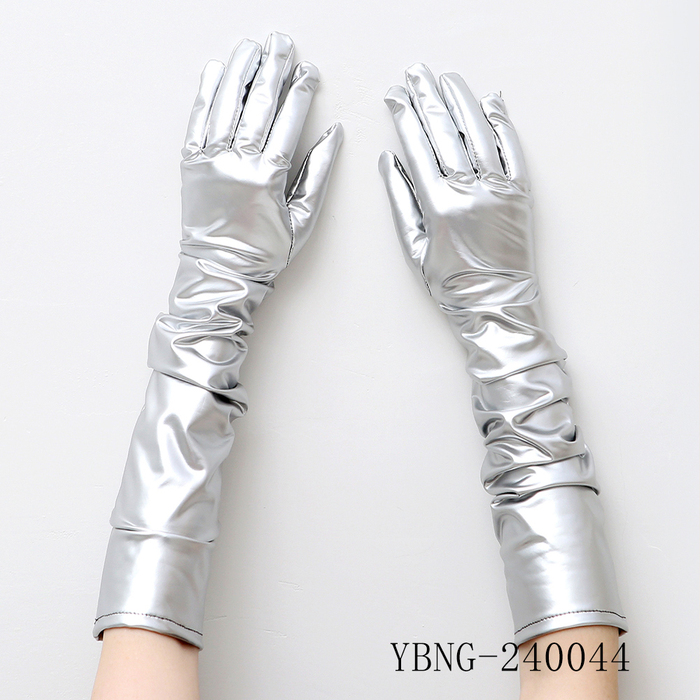 Silver Leather Gloves